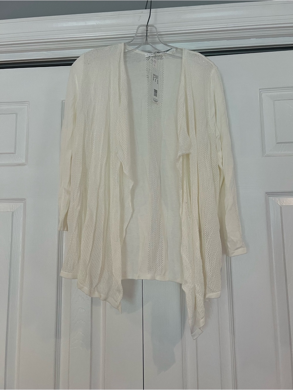 NWT August Silk Crochet-Style Cream Cardigan